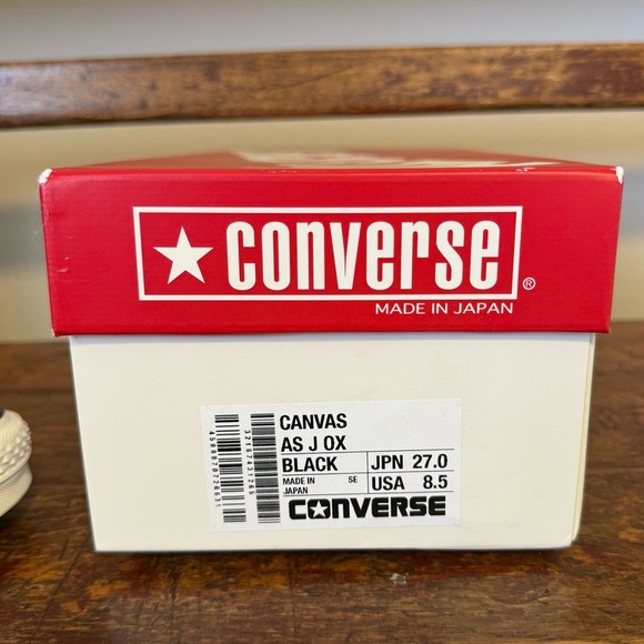 Converse Canvas All Star J OX Black Lo Made in Japan Sneakers Classic Shoe Low - Picture 14 of 15